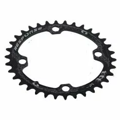 Response Kettenblatt, BCD104 T34 OVAL Alu 7075 CNC 10/11 Speed - Thick Thin Thick Black